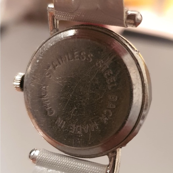 🦋10/$20🦋 Laser Silver/White Leather Women's Watch - Picture 4 of 4